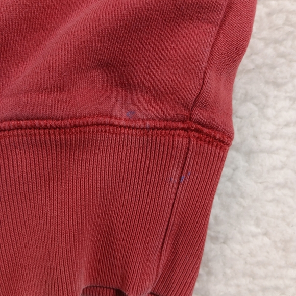 Vintage Lucky Brand Hoodie Womens XL Red Spellout Embroidered Denim Y2K - Picture 11 of 15
